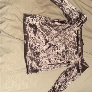 Cropped felt shirt